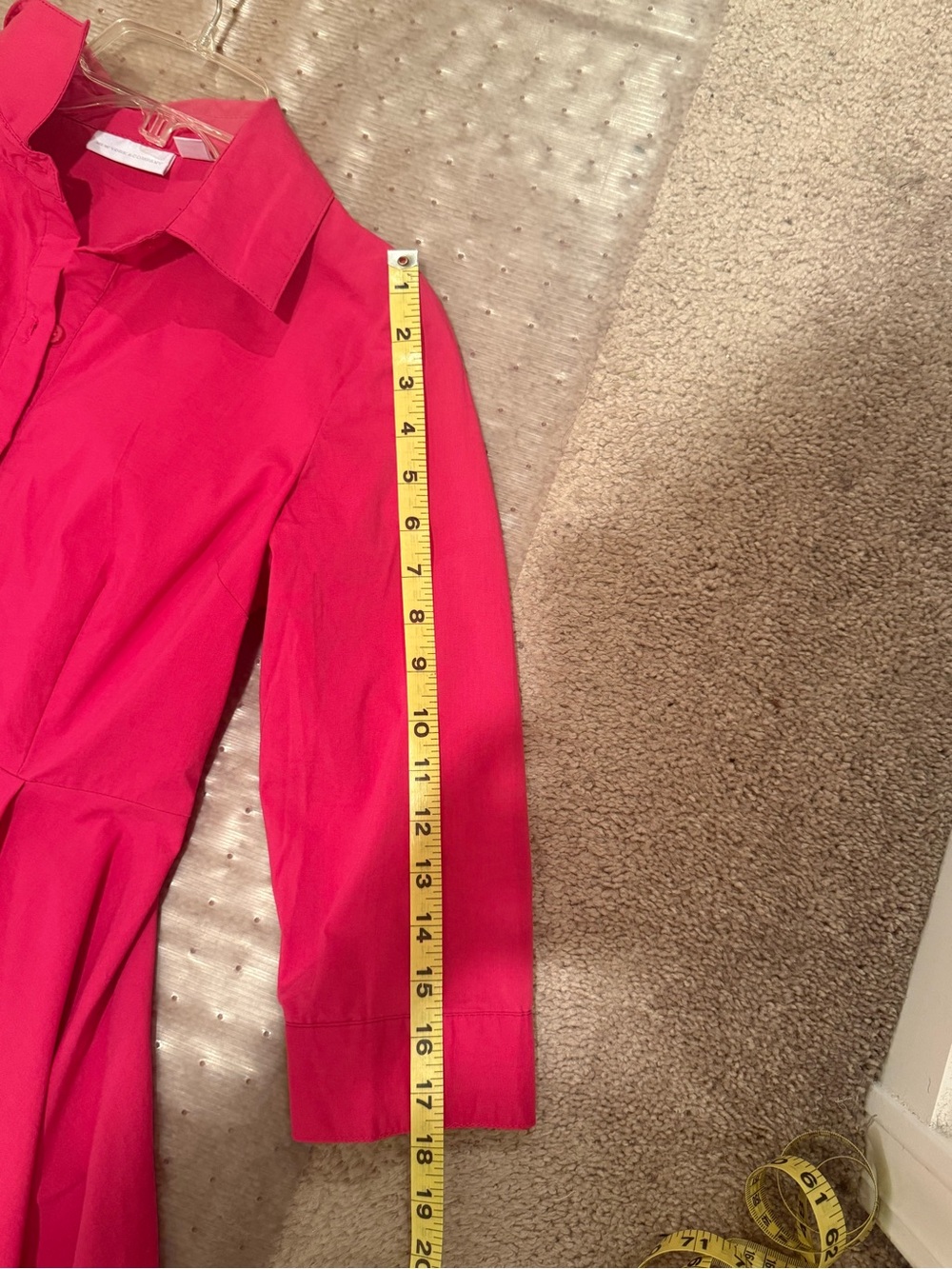 New York & Company Fuchsia Button-Front Tunic Dress - Picture 12 of 12